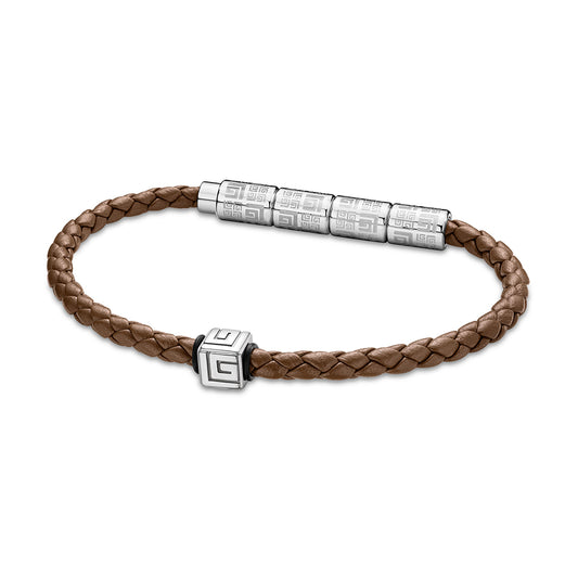 Gabriel Stainless Steel And Brown Bracelet