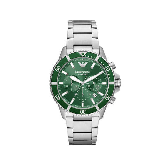Men Diver Green Quartz Chronograph Watch