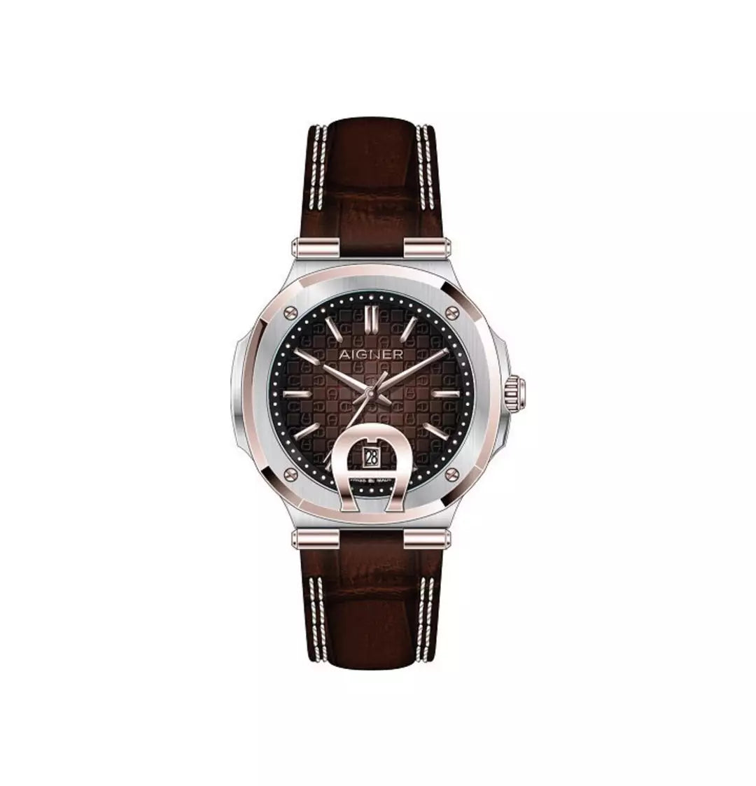 Taviano 2 Men 43mm Leather Brown Strap Watch