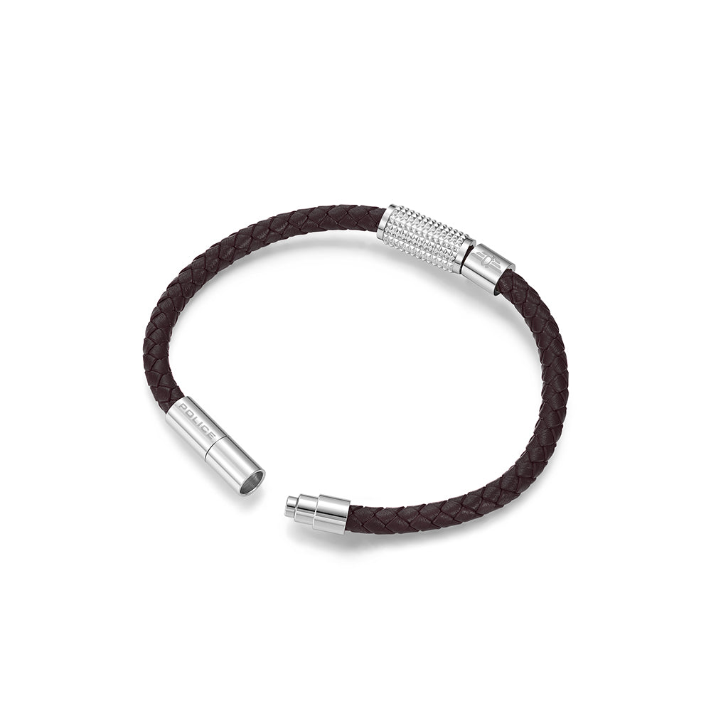 Pop Rigato Double Wrap Leather Bracelet In Black With Black