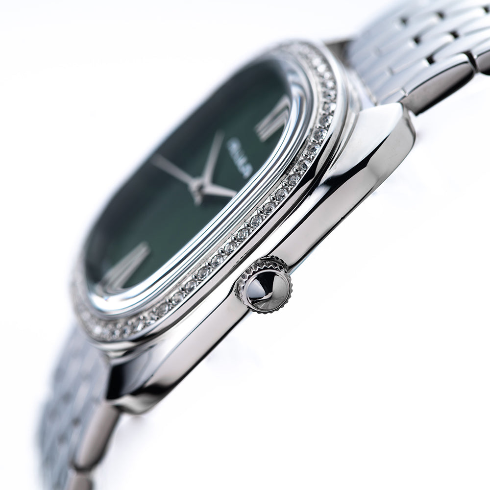 Women Green Stainless Steel 28mm Watch