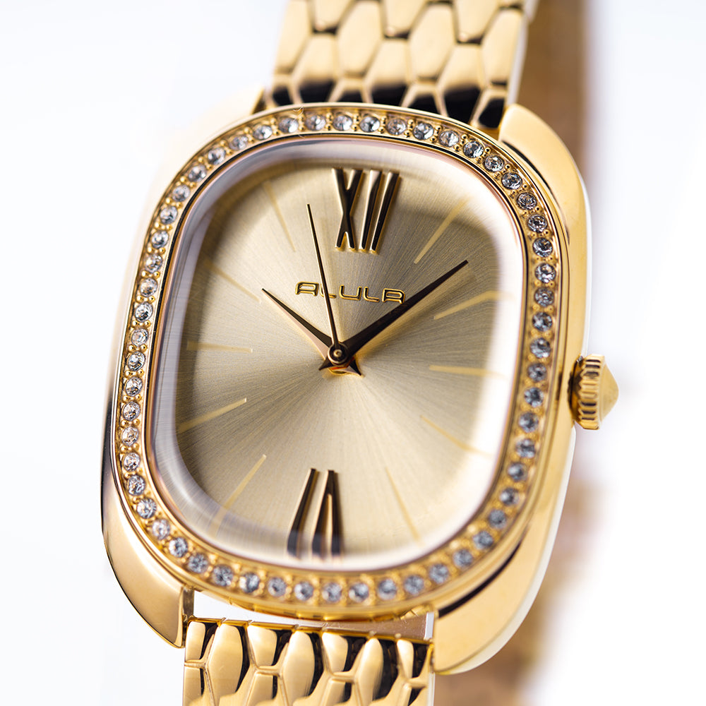 Women Gold Stainless Steel 28mm Watch