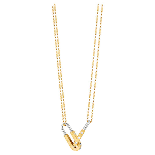 Women Lucchetto Two Tone Necklace