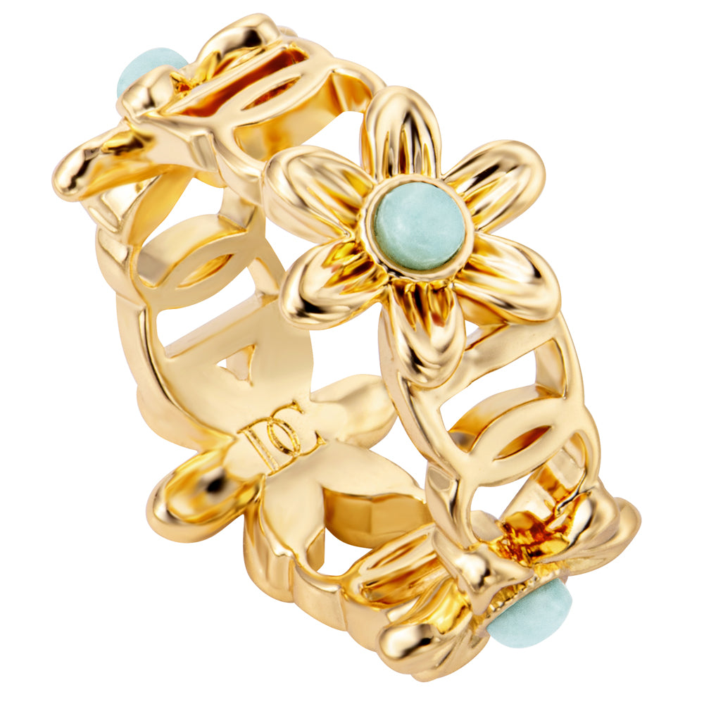 Women Viola Gold & Blue Ring