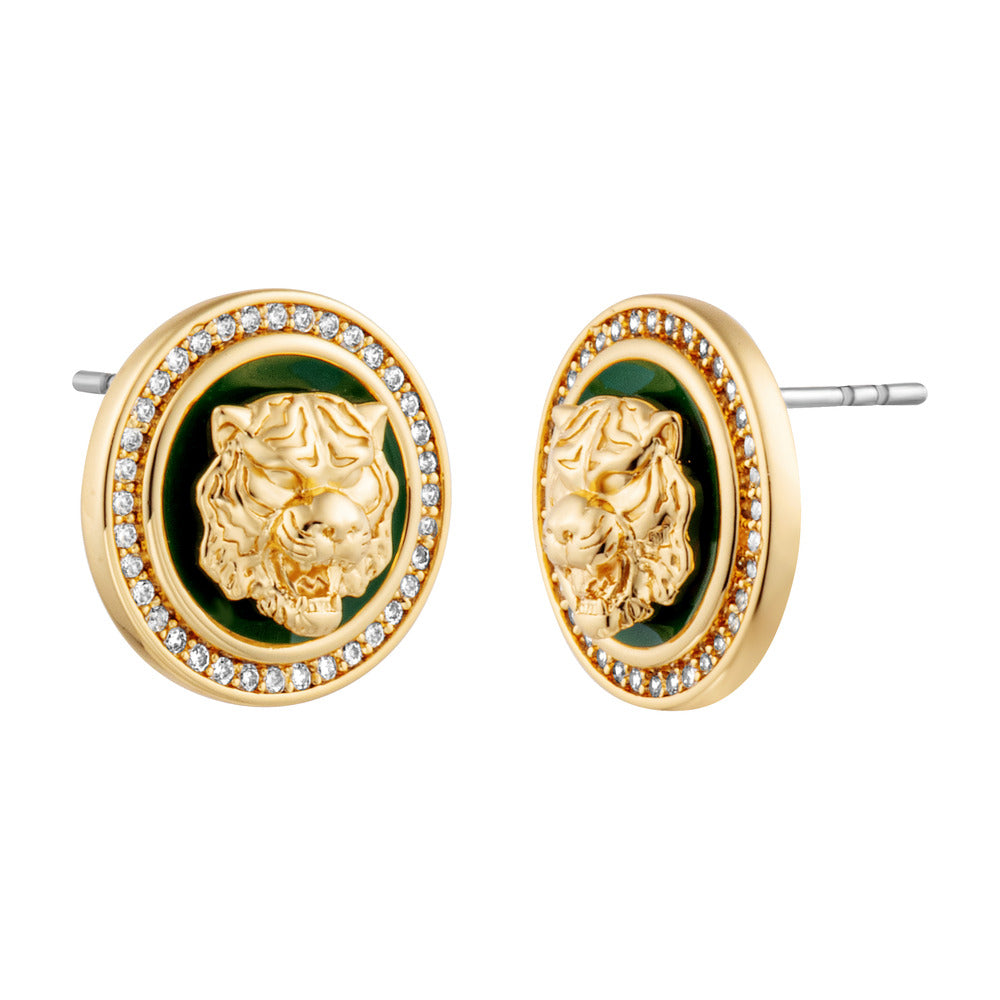 Women Green & Gold Earring