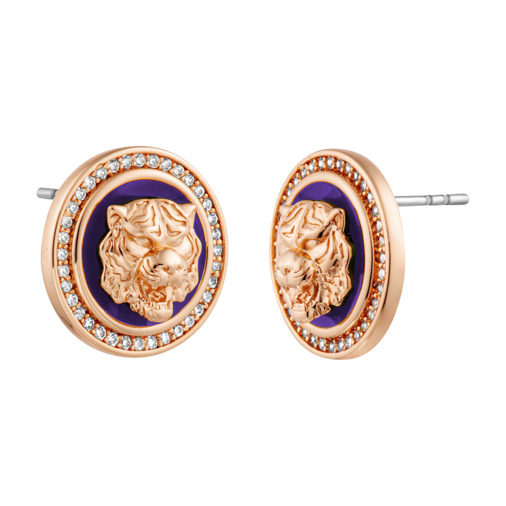 Women Purple & Rose Gold Earring
