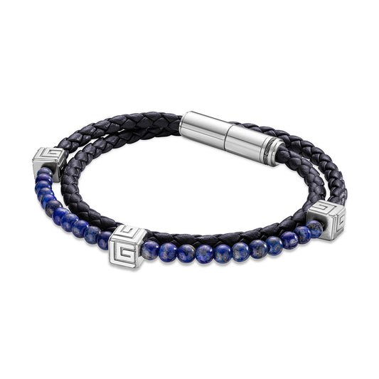Victor Stainless Steel And Lapis Blue Bracelet