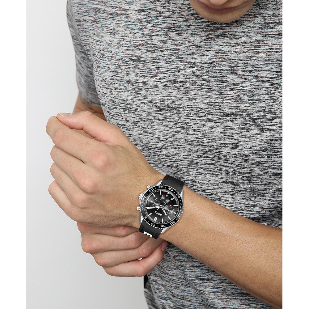 Men Runner Black 44mm Watch