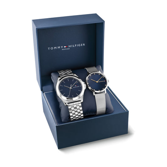 Couple Gift Set Silver Watch