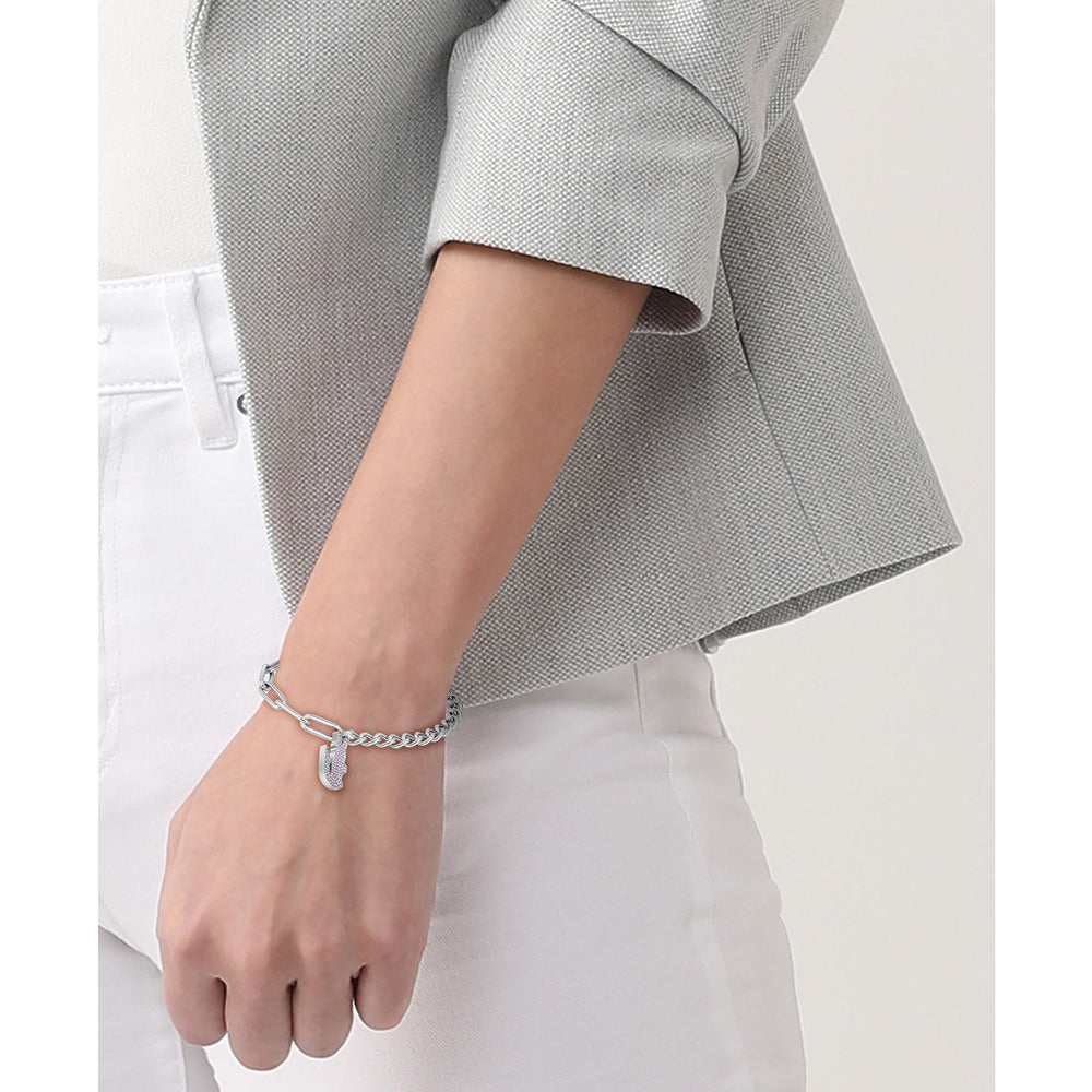 Men Crocodile Silver Bracelet