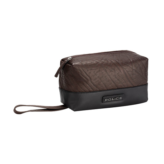 Police Men Leather Brown Pouch
