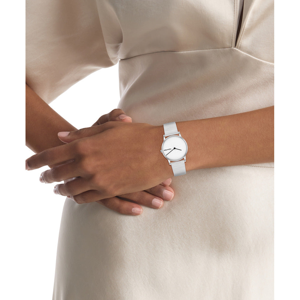 Women Silver White 30mm Watch