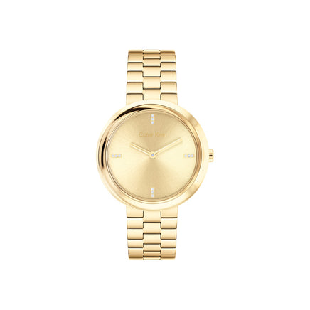 Women Twisted Bezel Golden Watch
