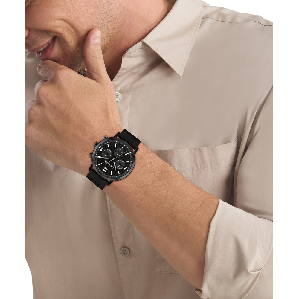 Men Black 44mm Watch