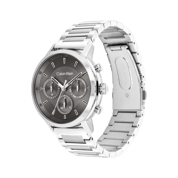 Men Gauge Silver Watch