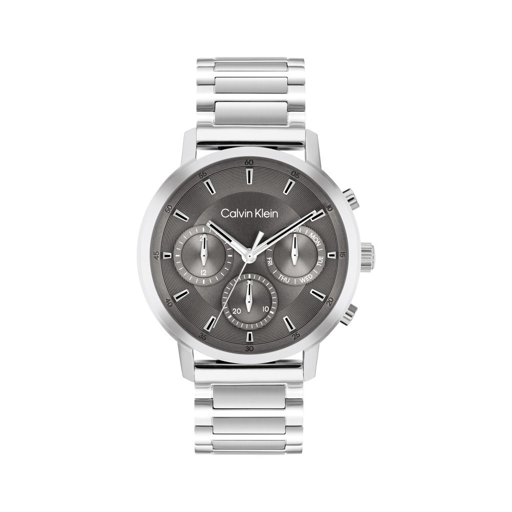 Men Gauge Silver Watch