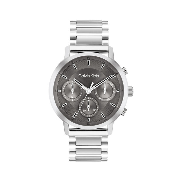 Men Gauge Silver Watch