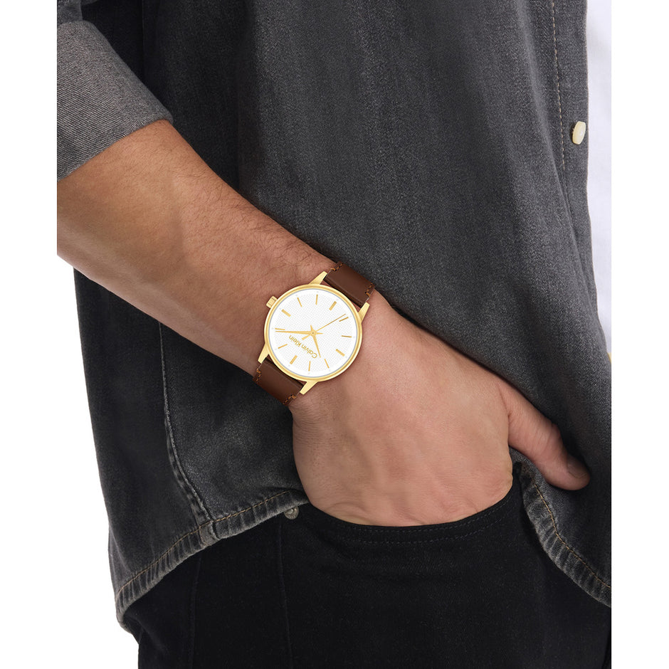 Men Ck Linked White Watch