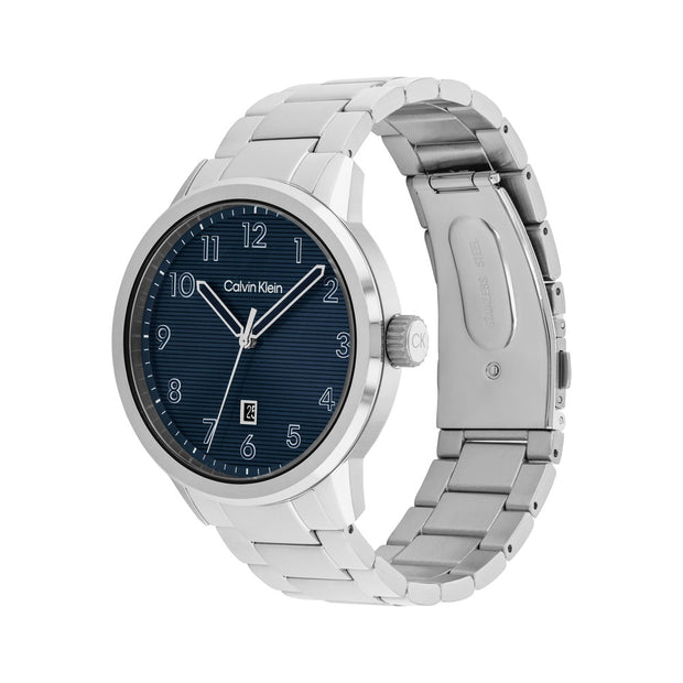 Men Minimalistic Pilot Silver Watch