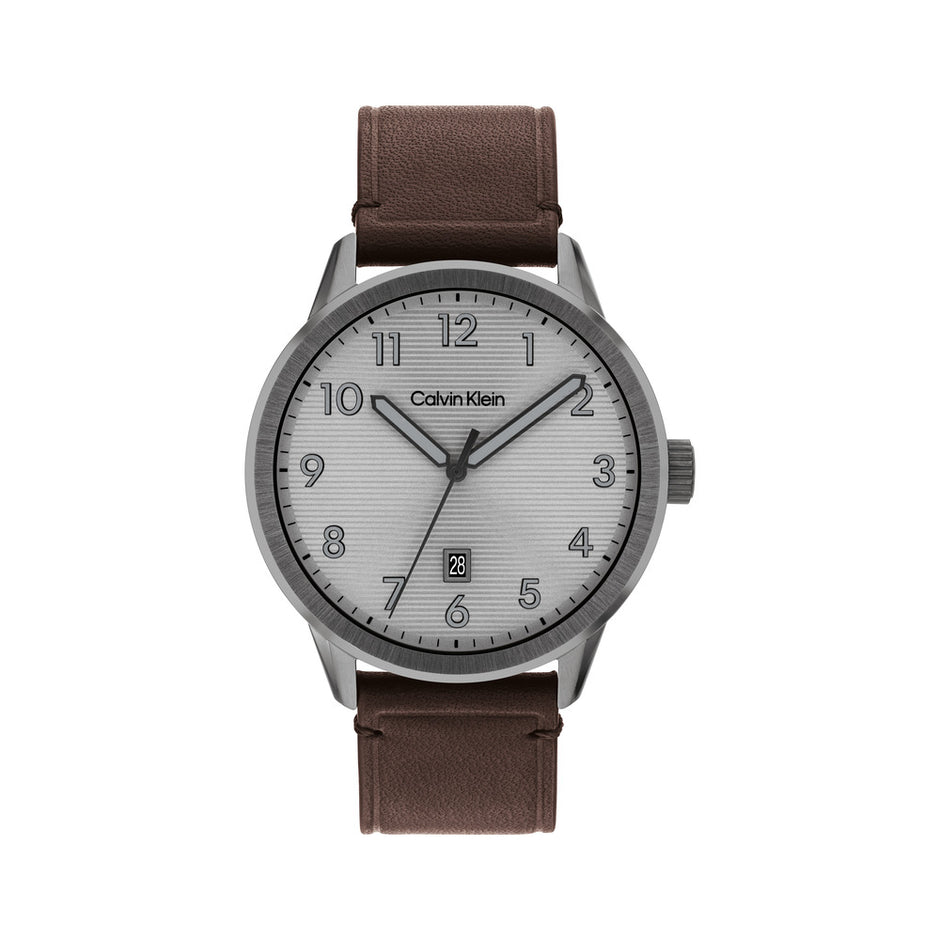 Men Minimalistic Pilot Brown Watch