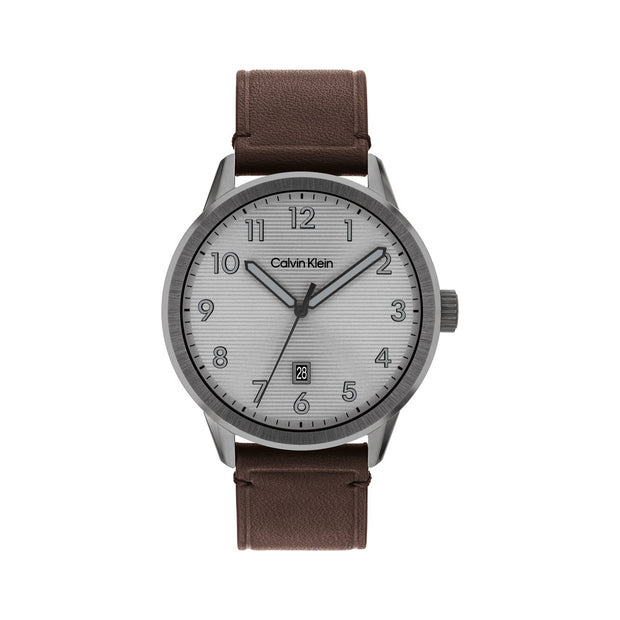 Men Minimalistic Pilot Brown Watch