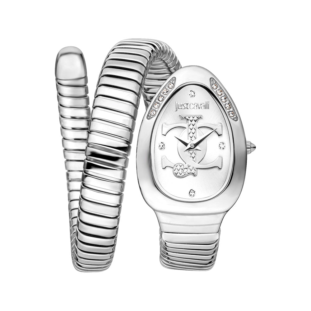 Serpente Logo Women Silver Stainless Steel Watch - 4894626214813