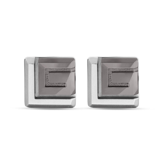 Alex Stainless Steel And Ip Gun Plated Cufflinks