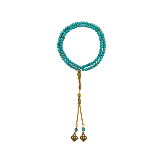 Dici Unisex Gold/Blue Prayer Beads
