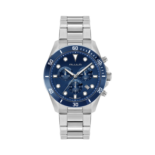 Men Blue Stainless Steel 42.5mm Watch