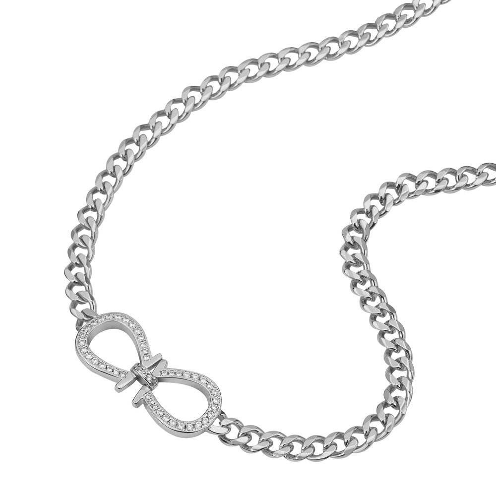 Women Solitaire Crystal White Necklace