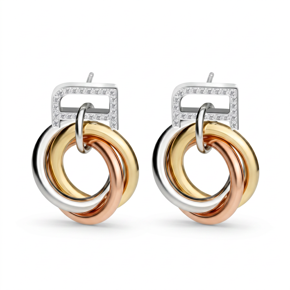 Women Bella Tri Tone Earrings
