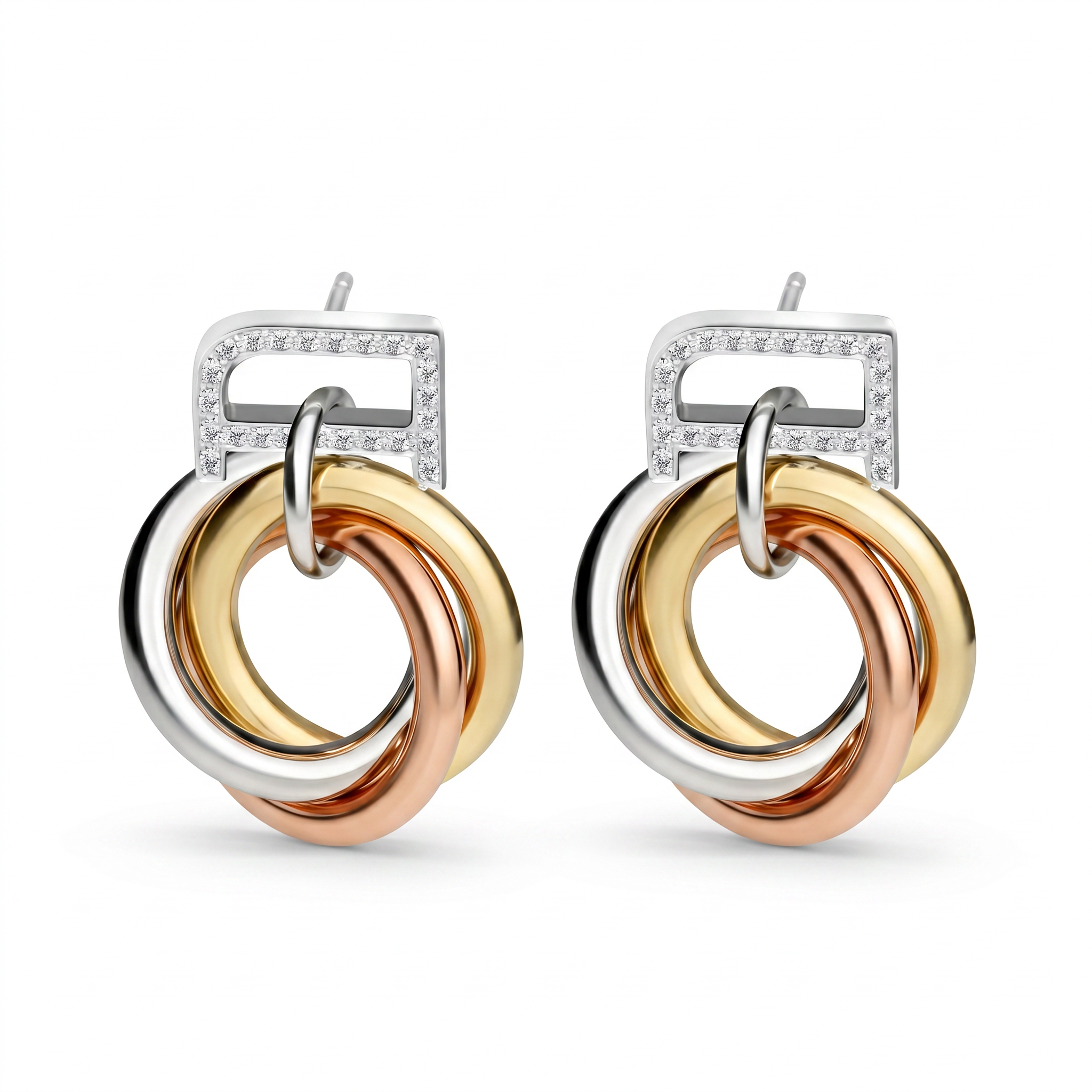 Women Bella Tri Tone Earrings