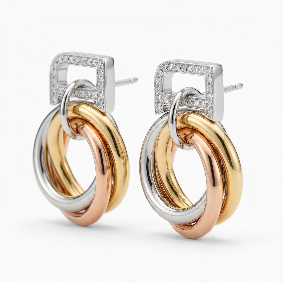 Women Bella Tri Tone Earrings