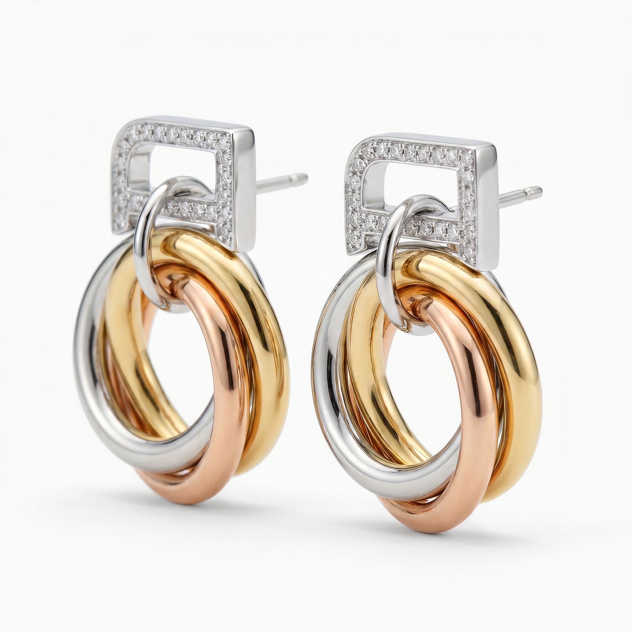 Women Bella Tri Tone Earrings