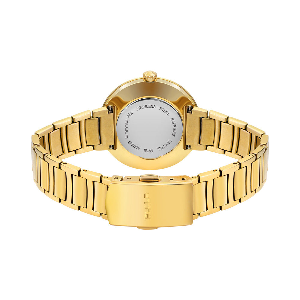 Women Gold Stainless Steel 33.5mm Watch