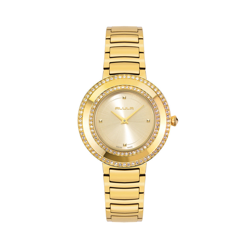 Women Gold Stainless Steel 33.5mm Watch