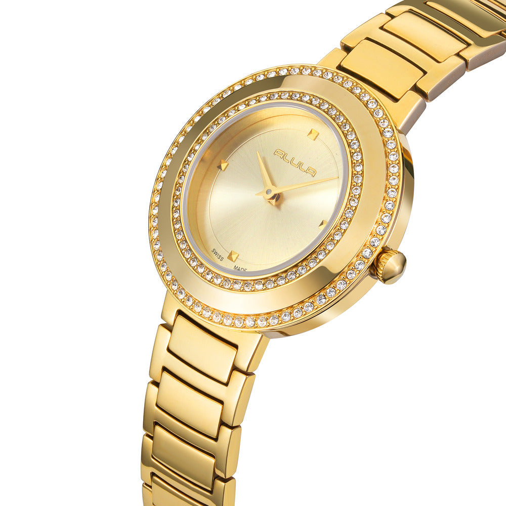 Women Gold Stainless Steel 33.5mm Watch