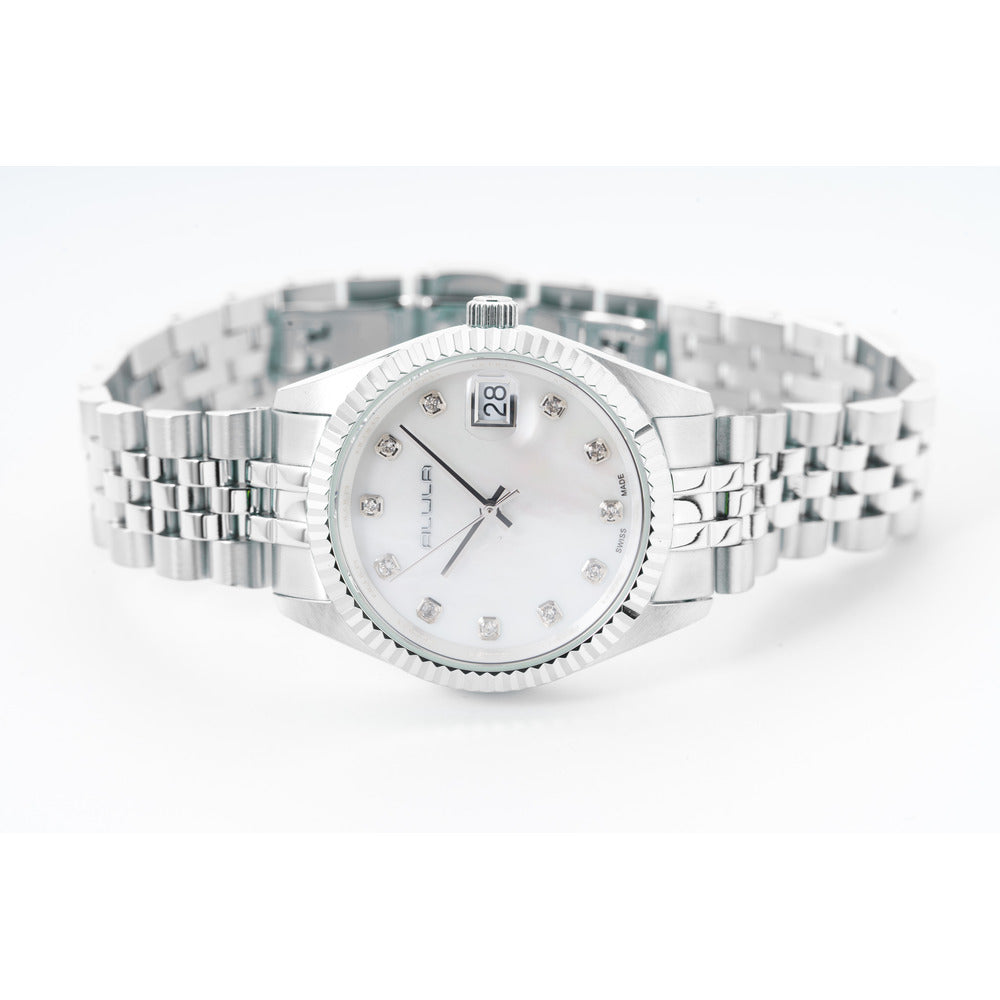 Women White 32mm Silver Watch