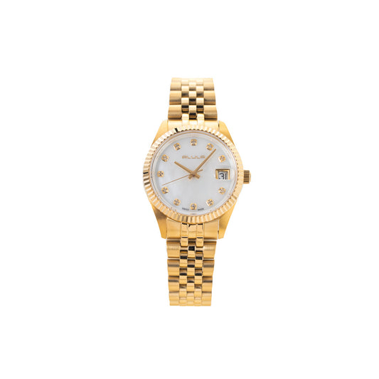 Women White 32mm Gold Watch