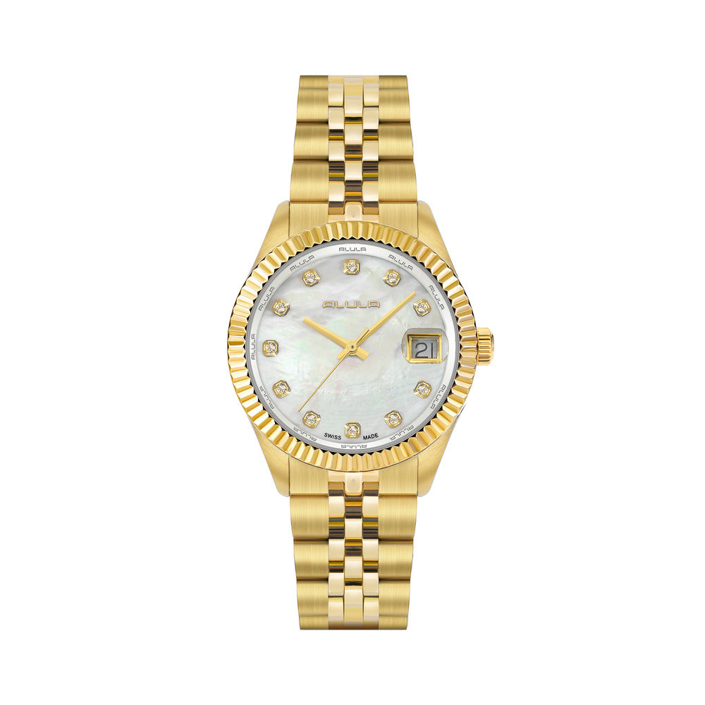 Women White 32mm Gold Watch