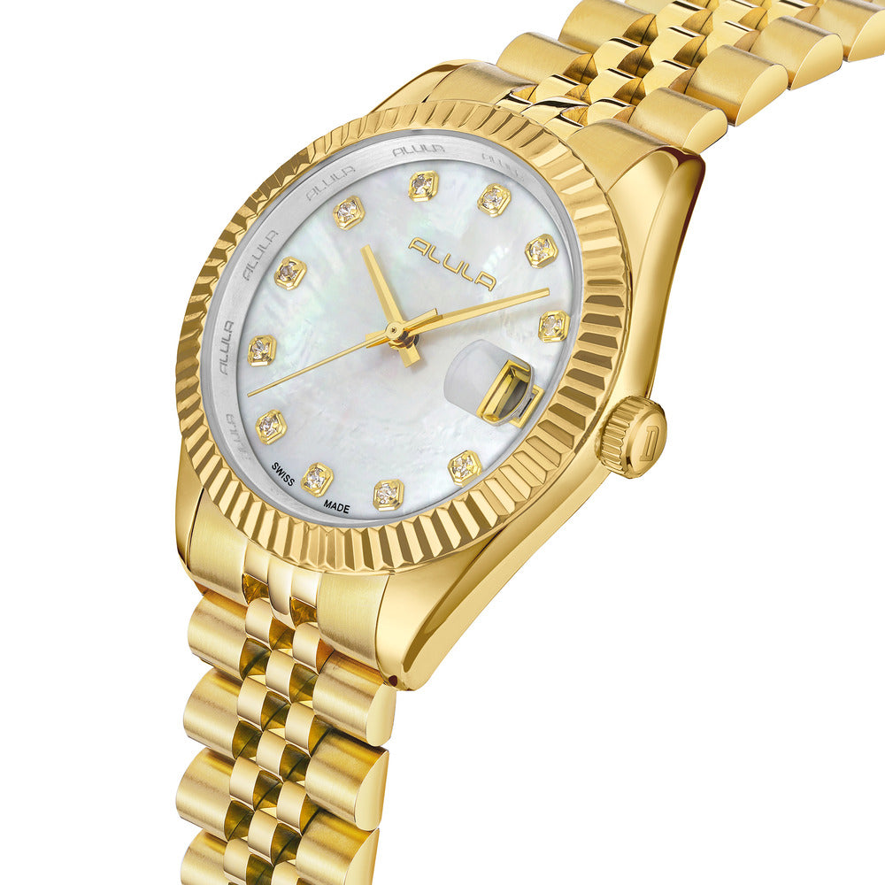 Women White 32mm Gold Watch