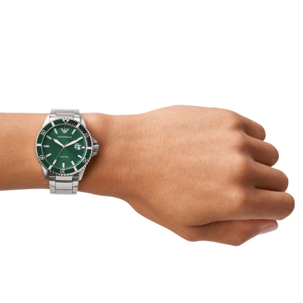 Men Diver Silver Watch
