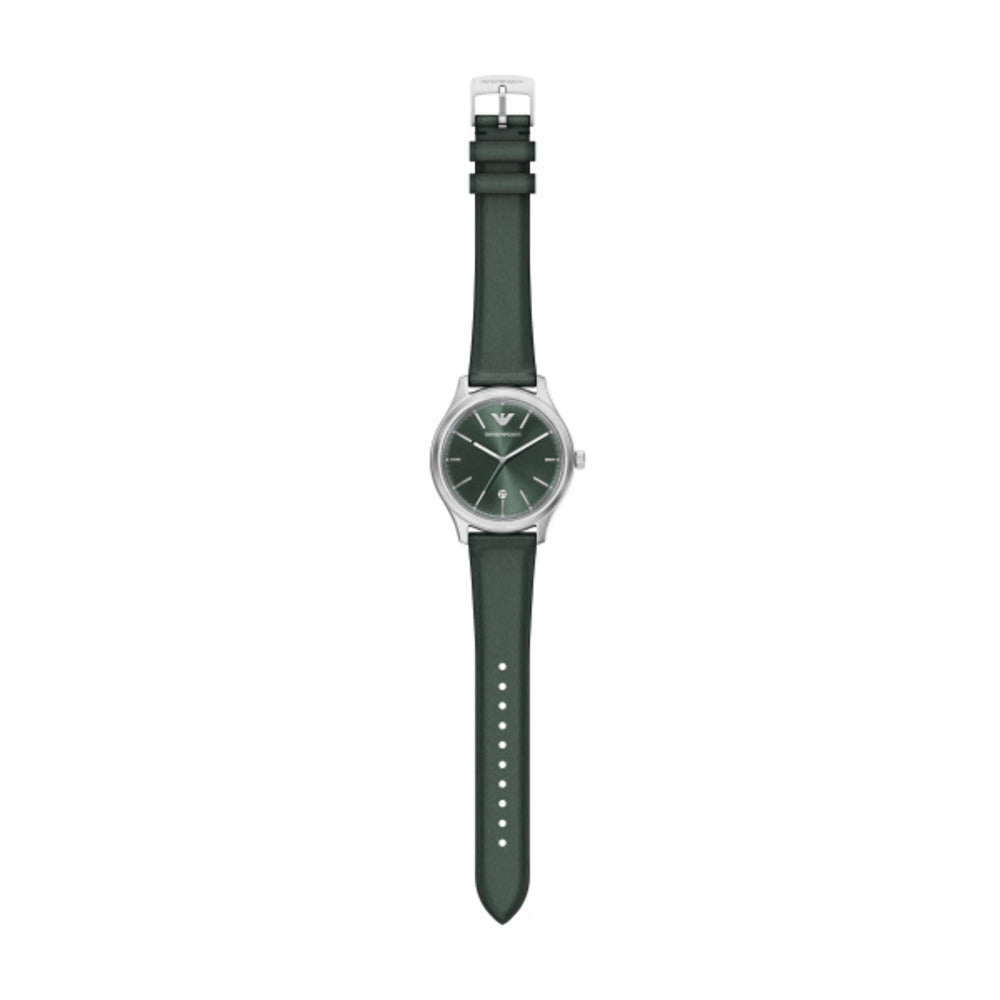 Men Green Leather Watch