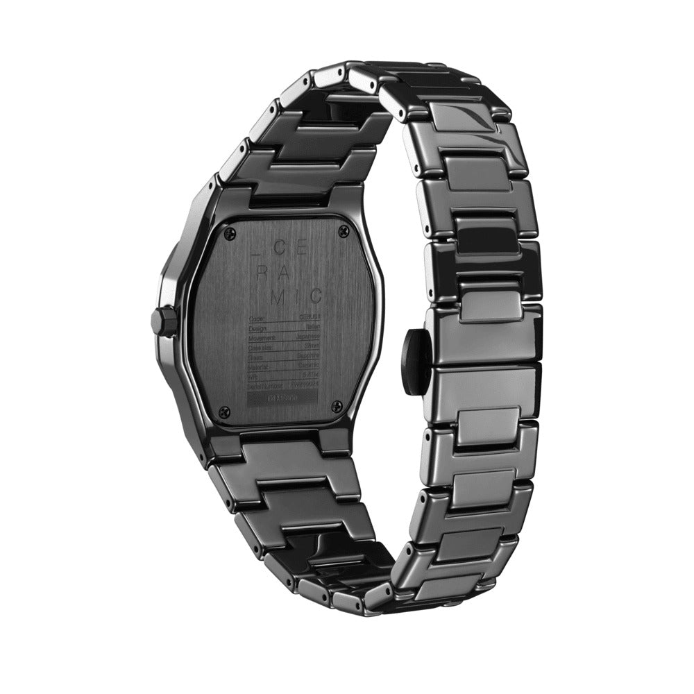 Unisex Ceramic Black 37mm Watch