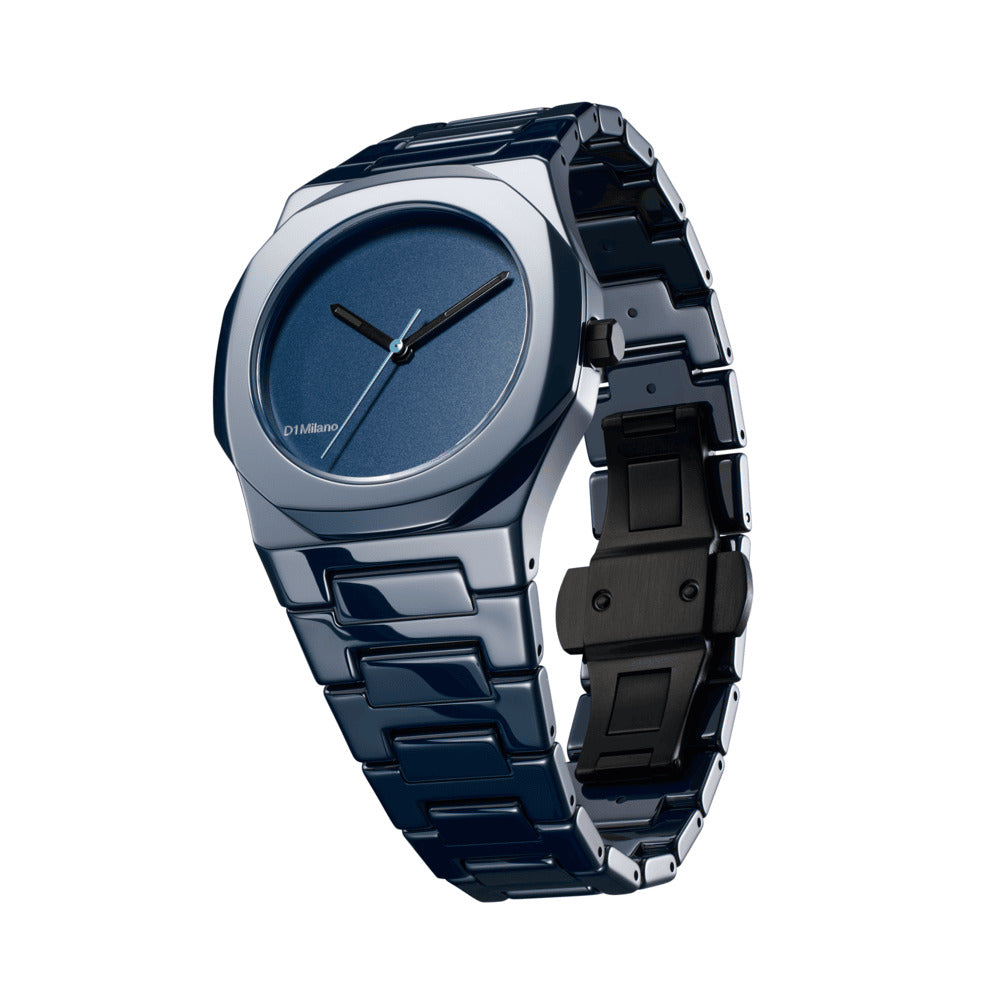 Unisex Ceramic Blue 37mm Watch