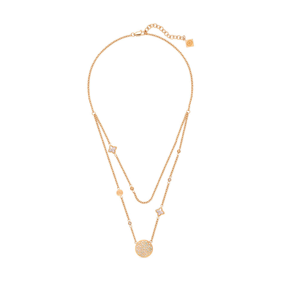 Women Rose Golden Necklace