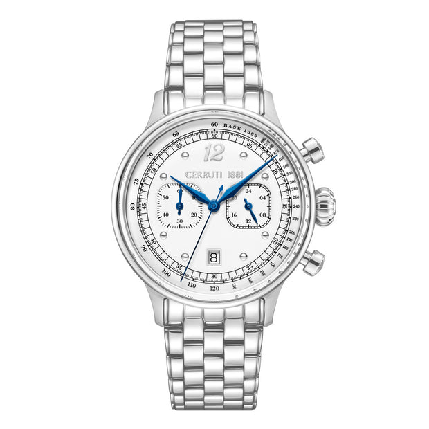 ساعة كلاسيكية فضية للرجال