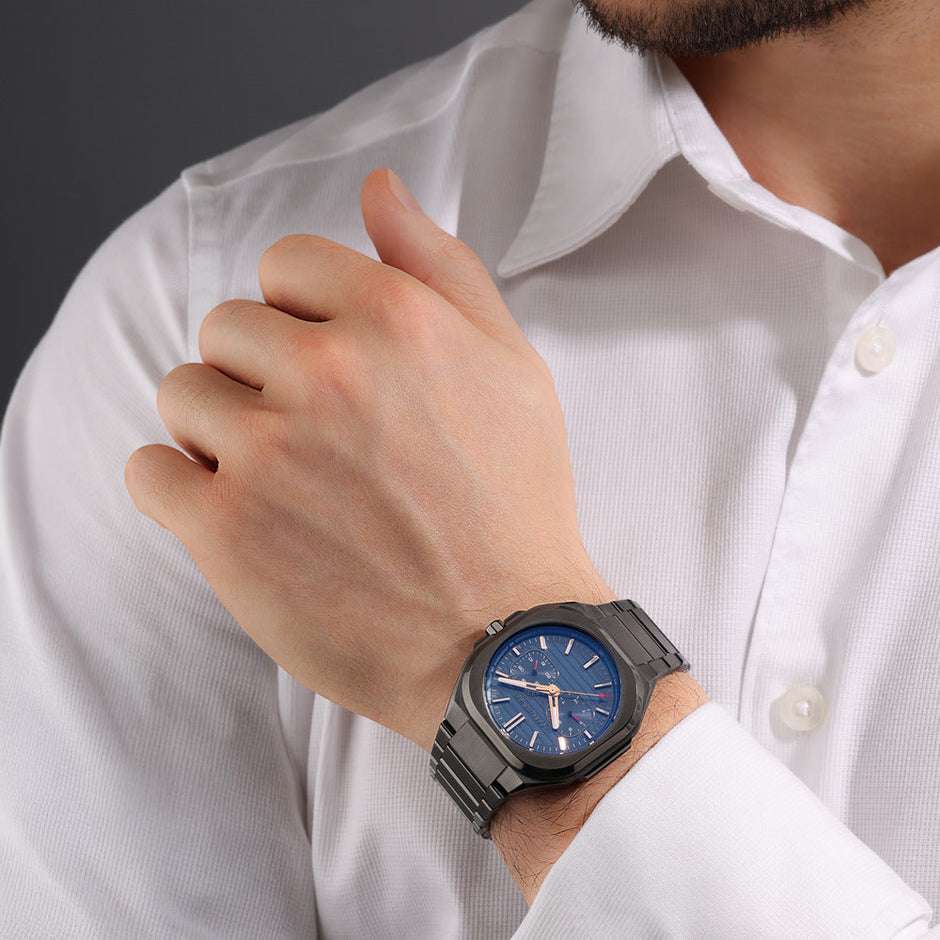 ساعة ليدري زرقاء للرجال