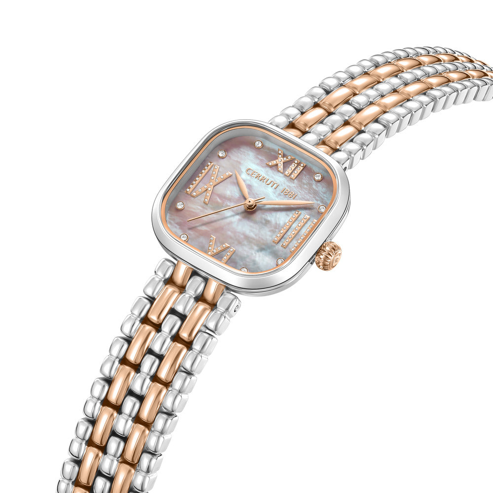 Women Casena Silver/Rose Gold Watch