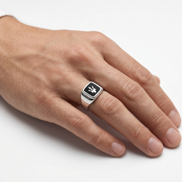Men Maserati Silver Ring